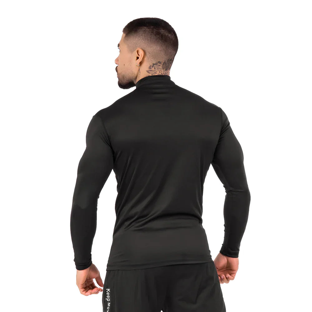 BUZO MANGA LARGA PARA RUNNING DE HOMBRE ROLLING - NEGRO