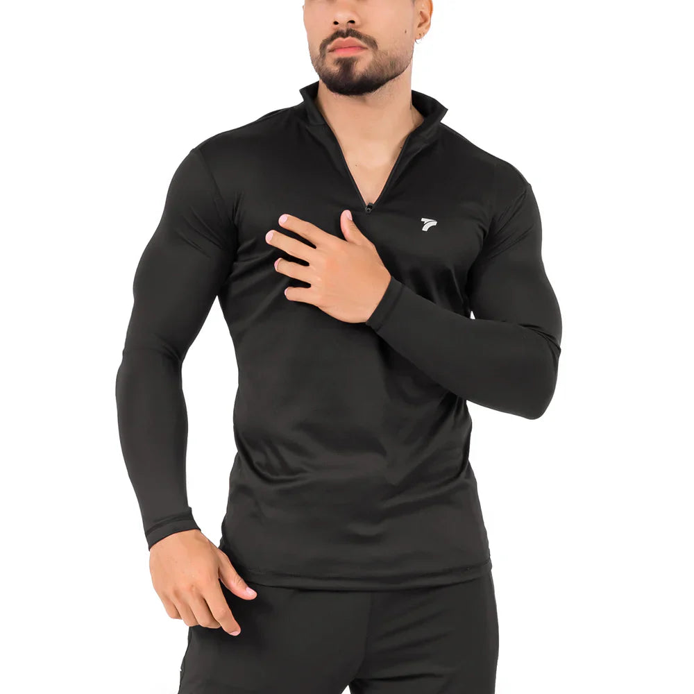 BUZO MANGA LARGA PARA RUNNING DE HOMBRE ROLLING - NEGRO