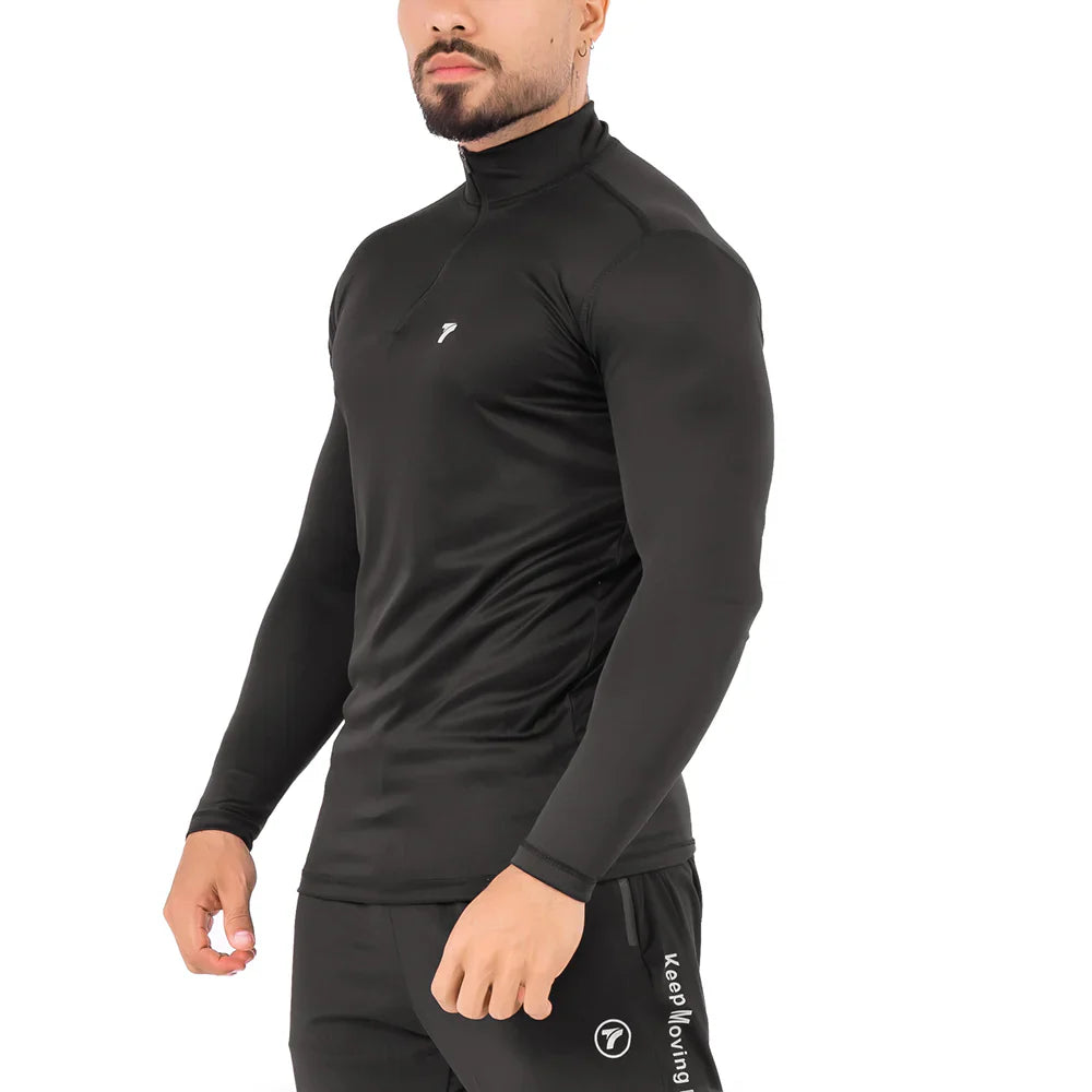 BUZO MANGA LARGA PARA RUNNING DE HOMBRE ROLLING - NEGRO